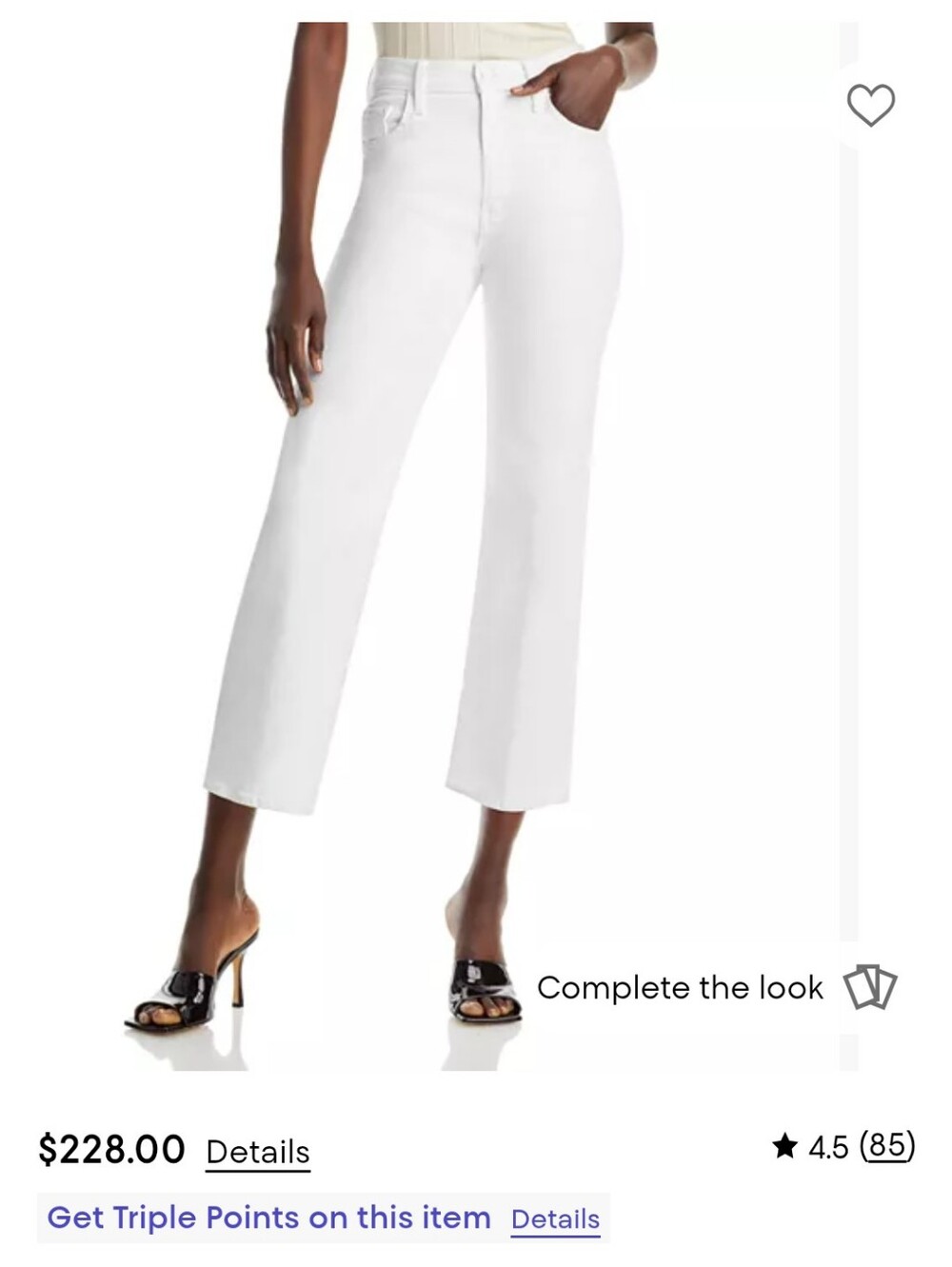 MOTHER White High-Rise Ankle Straight Jeans
